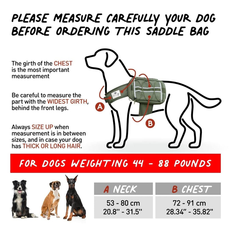 INSPECTOR TAIL 2 Pack Dog Saddle Bag & Treat Pouch as Hiking Gear Accessories. Waterproof Lightweight & Reflective Backpack w Pockets for Outdoor Travel & Camping for Medium & Large Dogs Range 44-88lb - BeesActive Australia