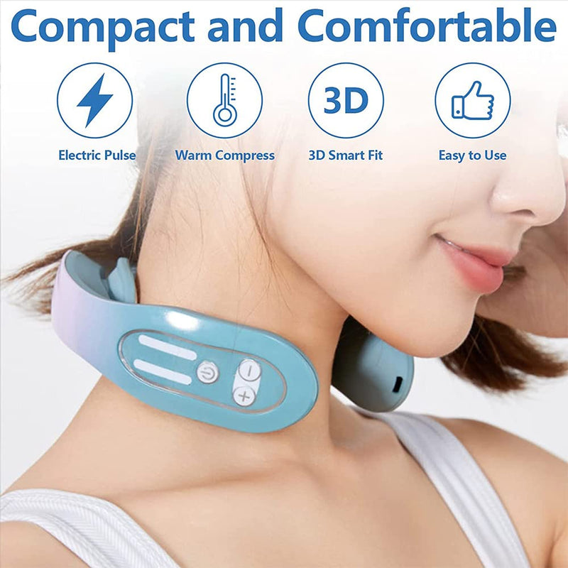 Neck Massager, Electric Neck Massager, Snap-On Neck Massager for Neck Pain Relief, Intelligent Deep Tissue Cordless Pulse Neck Massager, Smart Portable Massager for Home Office Car Outdoor - BeesActive Australia