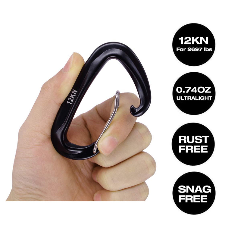 Hikemax 7075 Aluminum Carabiners, Heavy Duty Carabiners Clips 12 KN for Hammocks, Clipping On Camping Accessories, Keychains - BeesActive Australia