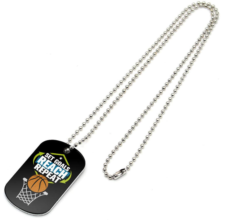 (6-Pack) Basketball Motivational Dog Tag Necklaces - Basketball Gifts in Bulk for Basketball Team Accessories - Basketball Party Favors Sports Prizes Awards for Youth Teen Boys Girls Adults Men Women - BeesActive Australia