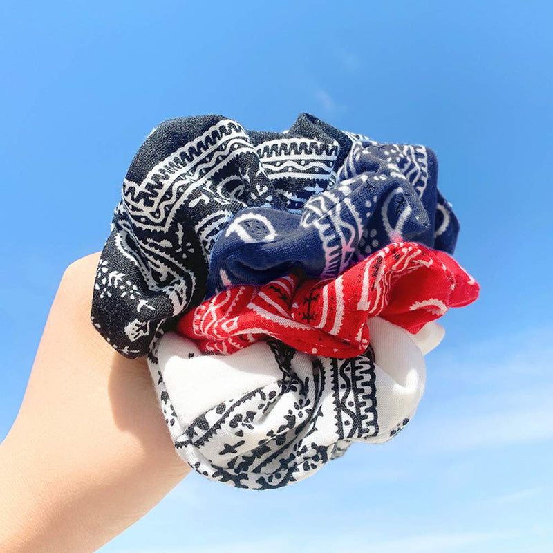nuoshen Bandana Cloth Fabric Scrunchies Hair Elastics Ties，Hair Scrunchies Elastic Hair Ties Women Accessories - BeesActive Australia