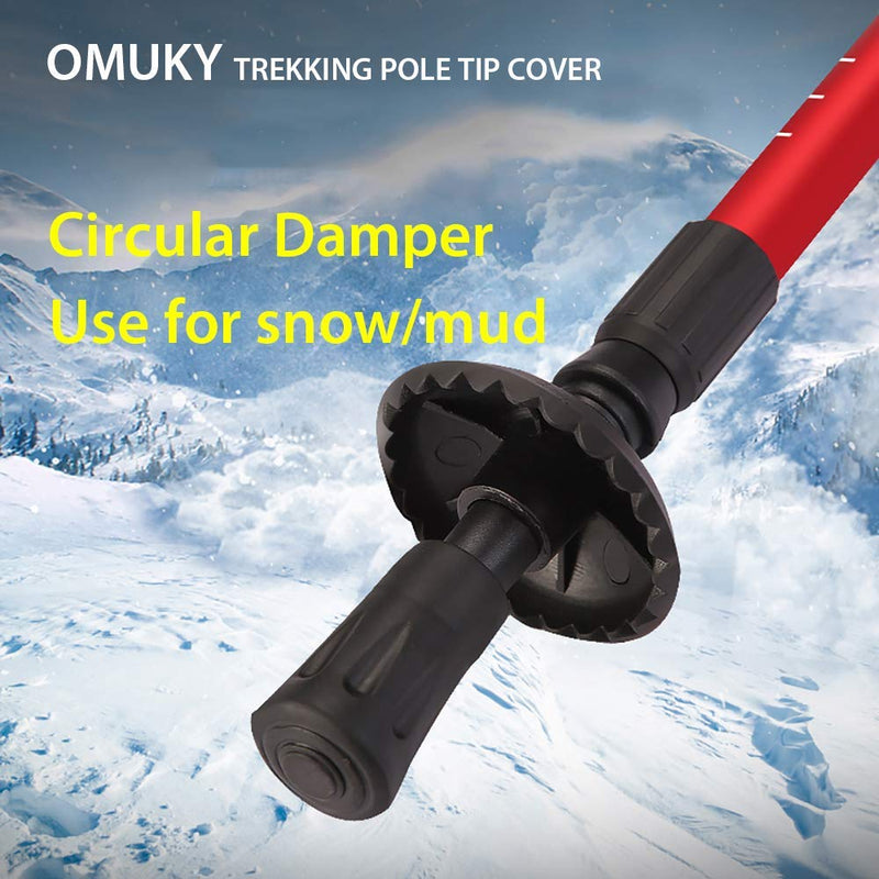 OMUKY Trekking Pole Tips Replacement Hard Rubber for Snow Mud Protecters Durable Hiking Mountain Climbing Accessories 6pcs Circular-6pcs - BeesActive Australia