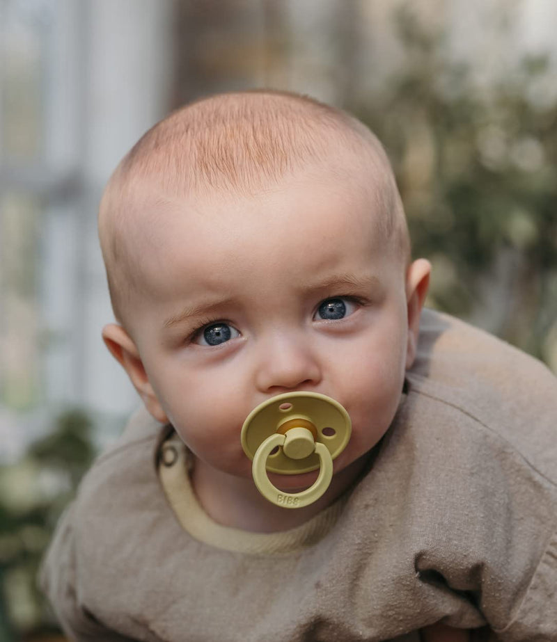 BIBS Pacifiers | Natural Rubber Baby Pacifier | Set of 2 BPA-Free Soothers | Made in Denmark | Hunter Green/Dark Oak | Size 18-36 Months - BeesActive Australia