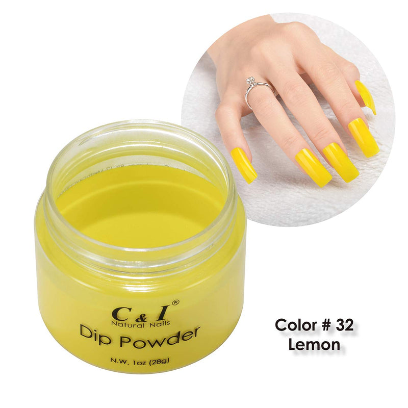 C & I Dip Powder Color No.032 Lemon Yellow Color System - BeesActive Australia