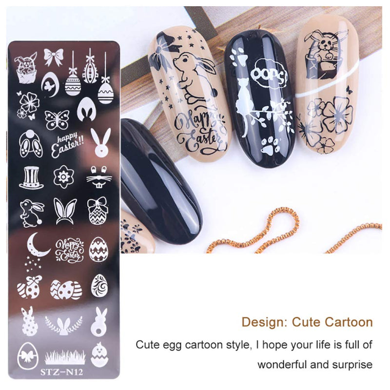 WOKOTO 6Pcs Nail Art Stamping Plates Set Cute Cartoon Nail Image Stamping Plate Manicure Template Nail Art Tools - BeesActive Australia