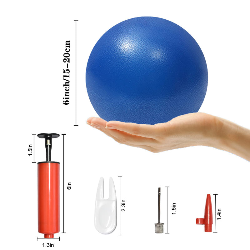 Pilates Exercise Ball Mini 6 Inch Yoga Barre Small Bender Workout Fitness Balance Physical Therapy Squishy Balls,Improves Stability Core Training Equipment for Home Blue - BeesActive Australia