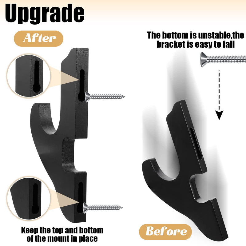 Yookeer 4 Sets Sword Wall Mount Adjustable Sword Holder Wood Martial Arts Weapons Stand Samurai Sword Weapon Wall Mount Wooden Sword Hangers with Nails Sword Display Supplies Black - BeesActive Australia