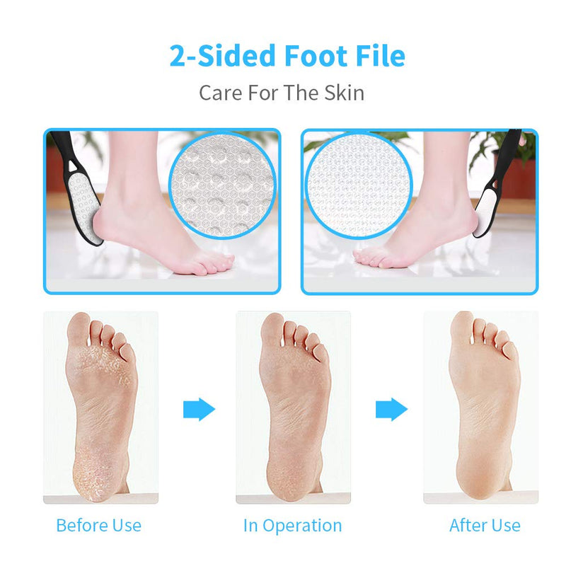 Professional Pedicure Kit SOFYE Foot Files Set Tools Double Sided Files Exfoliating Prevent Dead Skin Foot Skin Care Tool Set Salon Pedicure Kit Washable Effectively 13 in 1… Black - BeesActive Australia