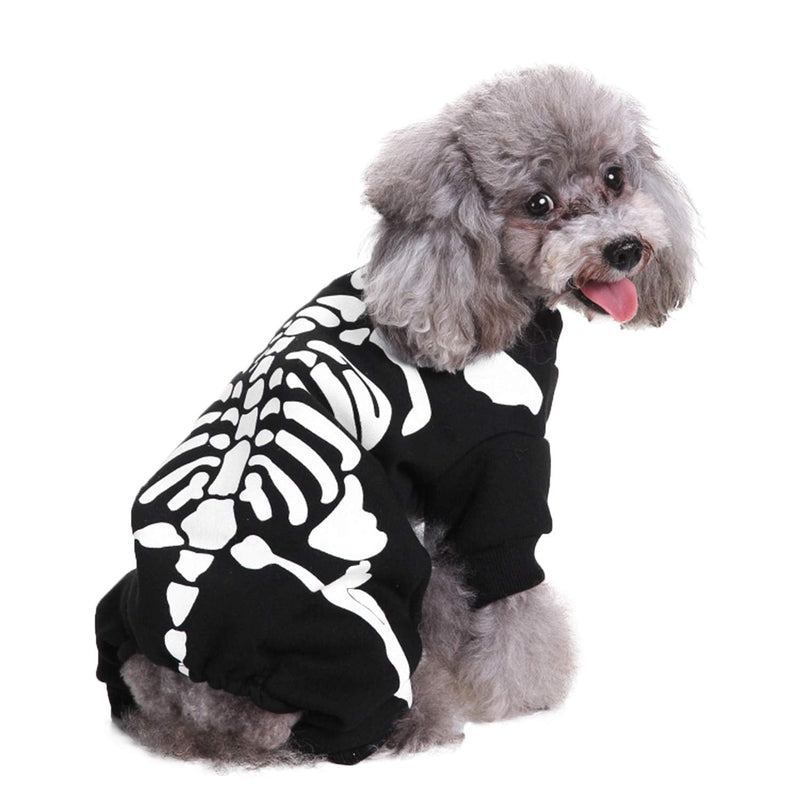 Dog Cat Skeleton Costume Coat Pet Puppy Halloween Costumes Clothes for Small Medium Dogs Cats Halloween Party Cosplay Sweater Jumpsuit Puppies Funny Outfits Kitten Dress up Shirt Pets Apparel Large - BeesActive Australia