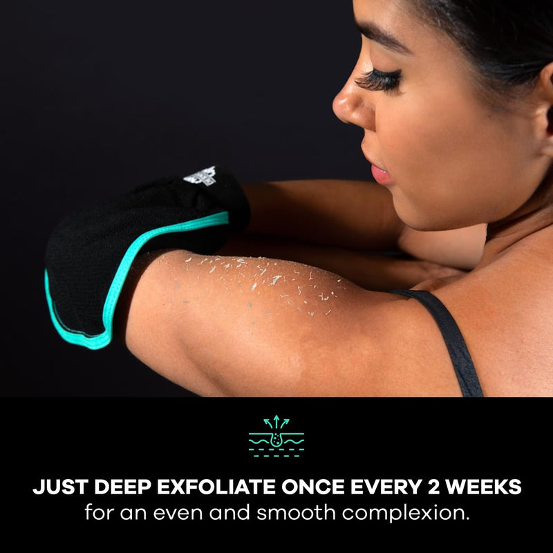 Dermasuri Deep Exfoliating Mitt Body Scrub - Body Scrubber & Skin Cleanser for Women & Men - Skin Exfoliator for Body Tool Remover of Dead & Dry Skin Single Pack - BeesActive Australia