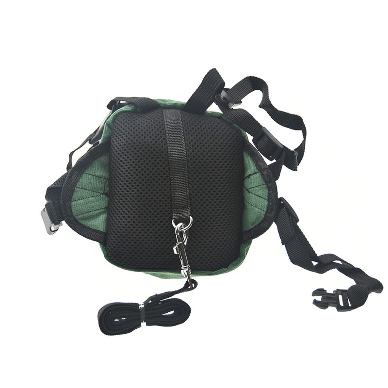 FLAdorepet Dog Backpack Harness with Leash, Dog Poop Bag Dispenser, Pet Self Carrier Adjustable Travel Hiking Walking Harness Backpack for Small Medium Dogs L(Fit:14-22lb) Green - BeesActive Australia