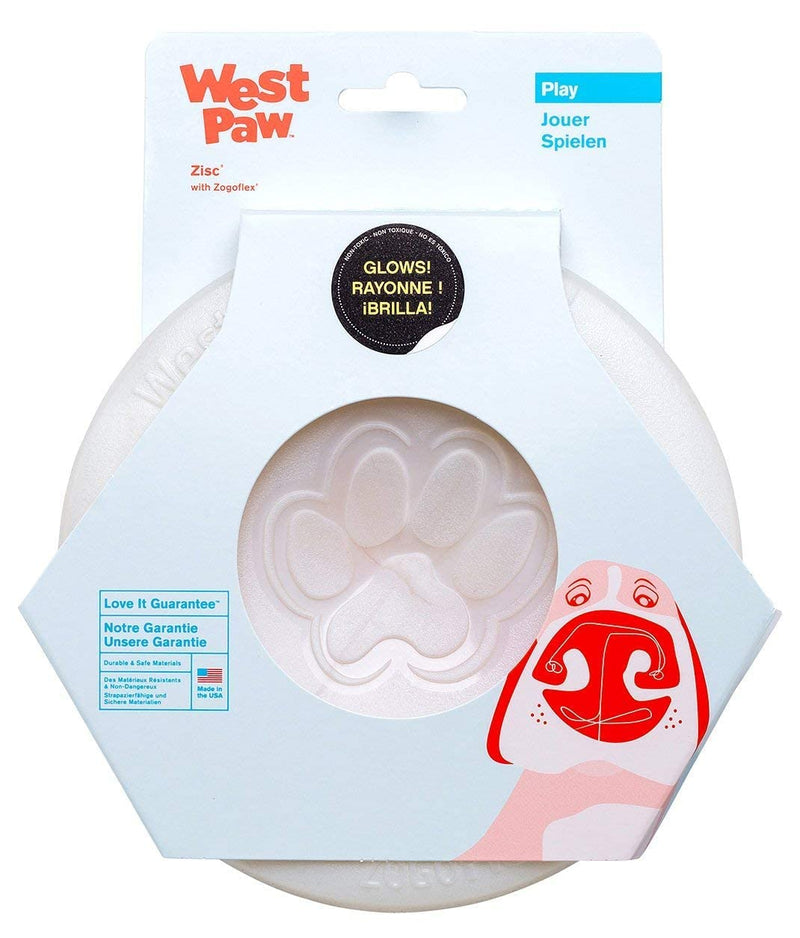 West Paw 2 Zogoflex Zisc Dog Frisbees (Small, Glow and Large, Granny Smith) – Lightweight, Floatable Dog Frisbees for Fetch, Tug of War, Catch, Play – Doubles as Food/Water Bowl - BeesActive Australia