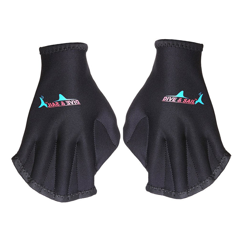 WINOMO 1 Pair Webbed Swimming Gloves Aquatic Traning Fit Paddles Water Resistance Diving Hand Web (Black) - BeesActive Australia