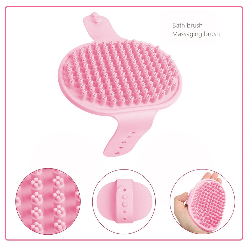 Crafterlife Small Animal Pet Grooming Kit with Pet Shedding Slicker Brush, Bath Massage Glove, Pet Grooming Comb, Nail Clipper Trimmer for Rabbit, Puppy, Kitten, Guinea Pig, Hamster, Ferret (Pink) - BeesActive Australia