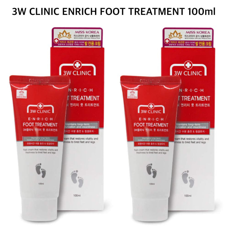 3W Clinic Enrich Foot Treatment 100ml / 3.38 fl.oz (Pack of 2) - BeesActive Australia