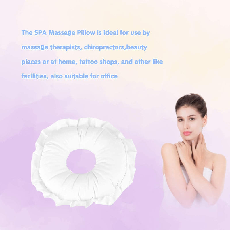 SPA Massage Pillow, Polyester Face Relax Salon Care Hollowed Pillow Nap Rest Cushion with Breathing Hole(White) White - BeesActive Australia