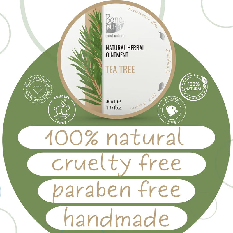 BenePura Tea Tree Cream for Eczema Itch Relief Cream - Eczema Cream for Adults - Natural Anti Itch Cream for Humans - Heat Rash Cream for Adults - Itchy Skin Cream, Dermatitis Cream, Bite Cream - 40ml - BeesActive Australia