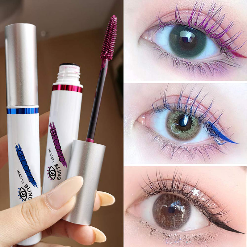 4PCS Colored Mascara, Blue Brown Purple Black Mascara Volume and Length, 4D Silk Fiber Lash Extensions Mascara, Waterproof, Long Lasting, Natural Hypoallergenic Cruelty-Free Mascara - GECOMO - BeesActive Australia