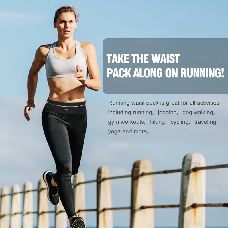 GUZACK Running Waist Pack for Men/Women - Fanny Pack for iPhone 13 Pro/12/11 Pro Max/SE 2/XS/XR/X/8 Plus Ultra Light Running Belt Phone Holder for Jogging, Walking, Cycling, Workout Black - BeesActive Australia