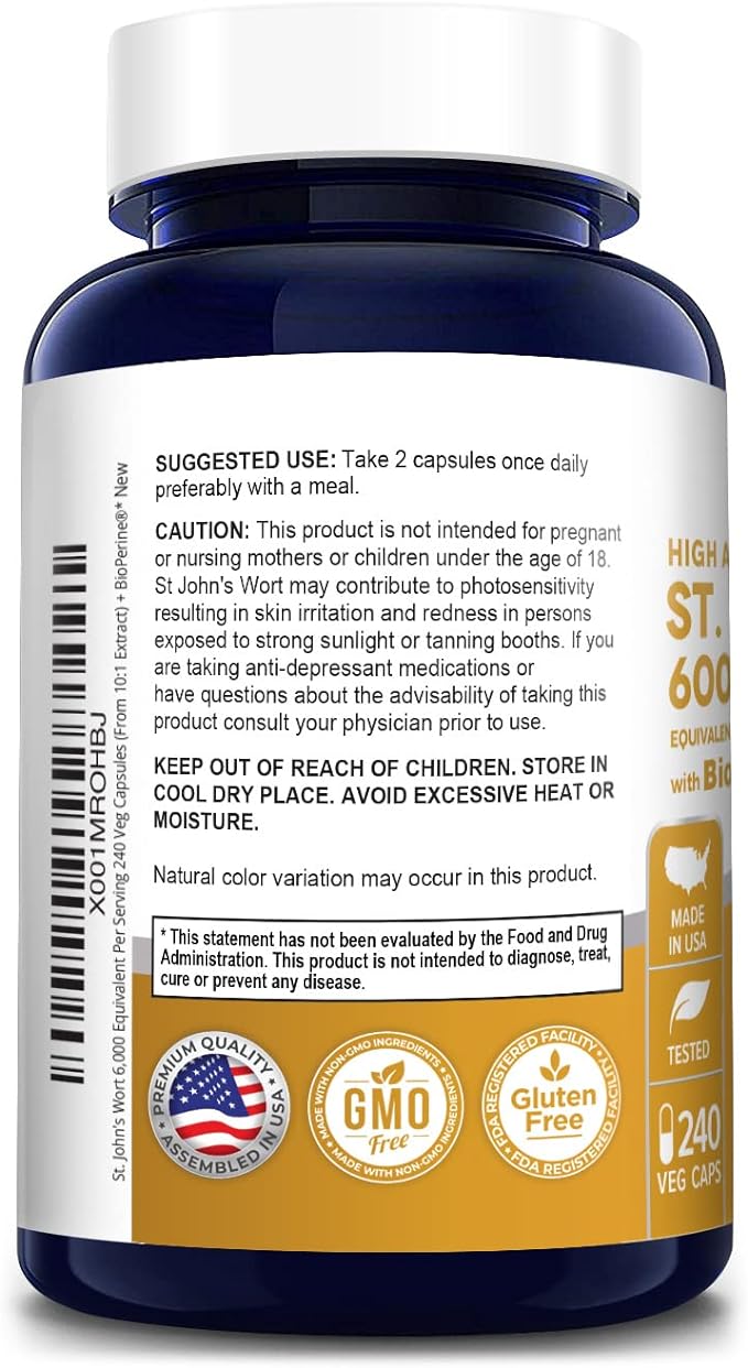 NusaPure St. John's Wort, 1,100 mg, 180 tablets - BeesActive Australia