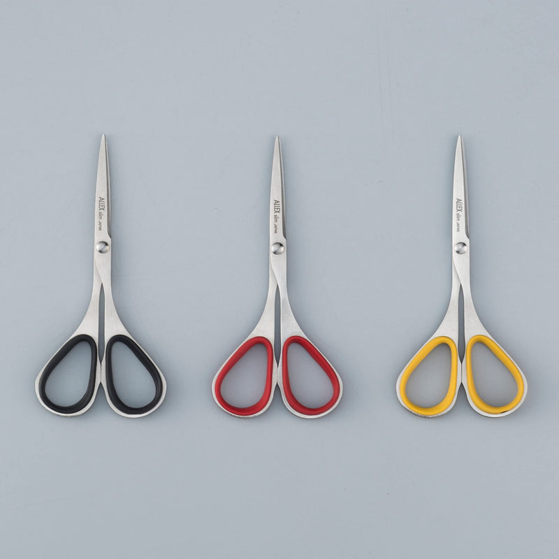 ALLEX Mini Skinny Scissors for Office 3.9", All Purpose Slim & Thin Low Profile Scissors, Made in JAPAN, All Metal Sharp Japanese Stainless Steel Blade with Non-Slip Soft Ring, Black 100mm - BeesActive Australia