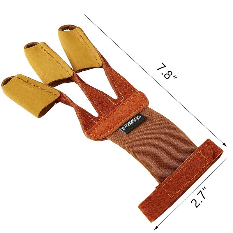 Huntingdoor Arm Guards Archery Leather Arm Protector+Huntingdoor Soft 3 Finger Archery Glove Black and Brown - BeesActive Australia