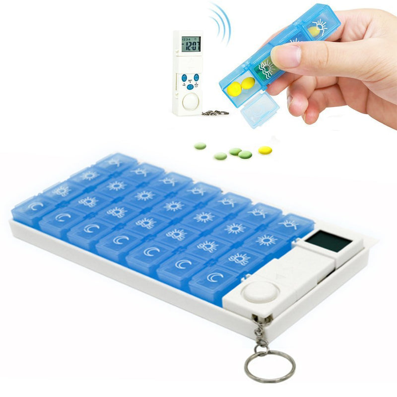 Cisixin 7 Day Weekly Digital Pill Timer Box -Pill Medicine Case Container with 4 Alarm Reminders - BeesActive Australia