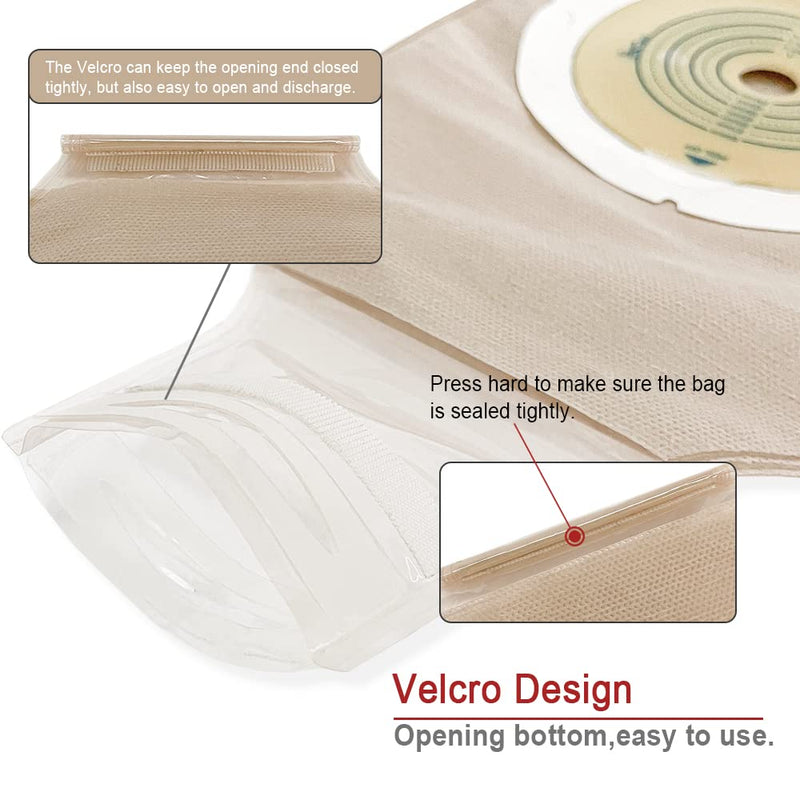 OUCHAN 1-Piece Ostomy Bags Colostomy Pouch with Hook and Loop 12”, Cut-to-Fit(20 pcs/Box) - BeesActive Australia