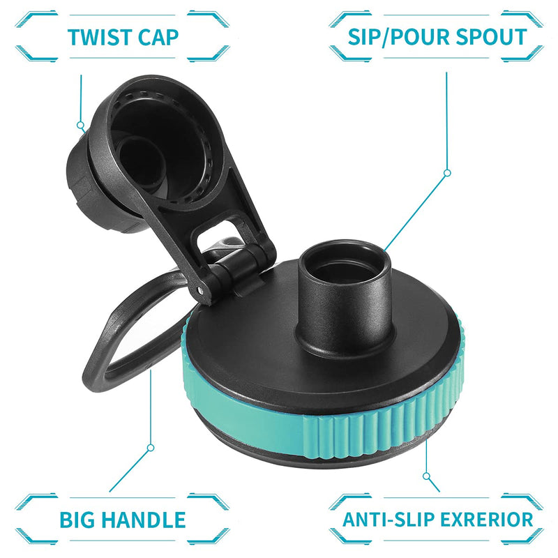 Spout Lid for Hydro Flask Wide Mouth Sport Water Bottles, Replacement Lid Accessories for Hydro Flask Chug lid with Big Handle Easy to Carry, Fits Most Wide Mouth Bottles BPA-FREE-Alpine - BeesActive Australia