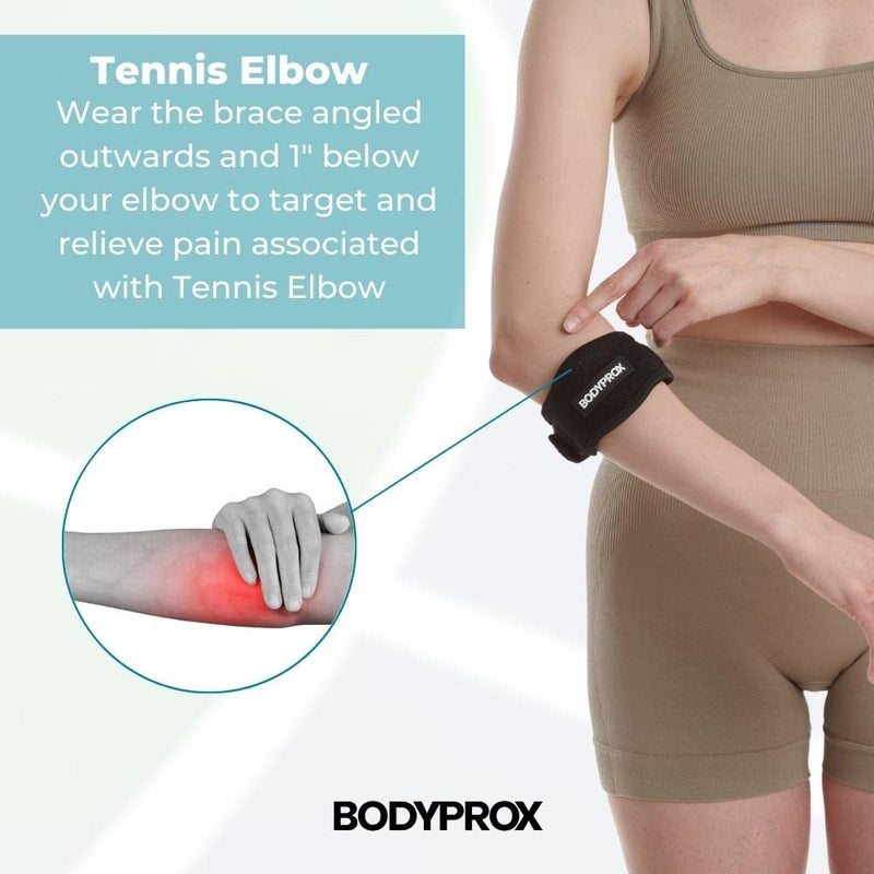 Bodyprox Elbow Brace 2 Pack for Tennis & Golfer's Elbow Pain Relief - BeesActive Australia