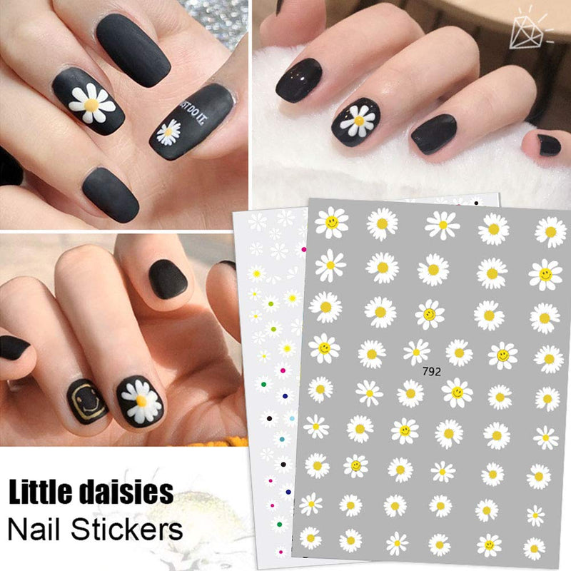 Flowers Nail Art Stickers Decals Nail Supplies 12 Sheets Sunflower Daisy Nail Sticker for Design Decoration Sunflower 3D Self-Adhesive Decals for Nail Manicure Design - BeesActive Australia