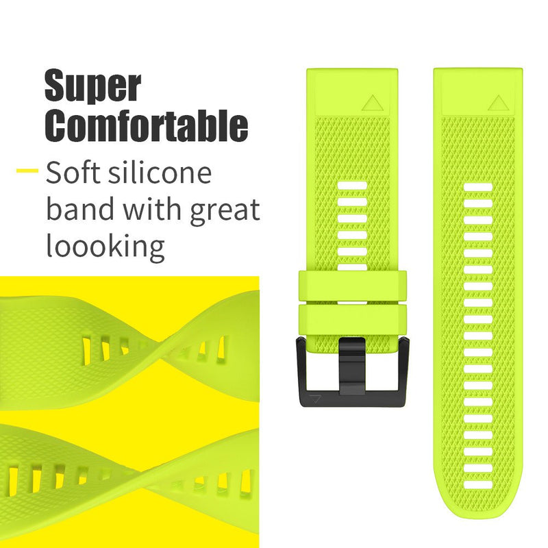 ANCOOL Compatible with Fenix 5 Band Easy Fit 22mm Width Soft Silicone Watch Strap Replacement for Fenix 5/Fenix 5 Plus/Forerunner 935/Approach S60/Quatix 5 - Green - BeesActive Australia