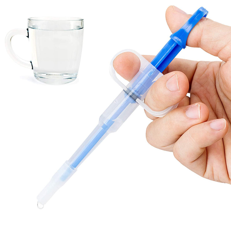 PAGOW Pet Medicine Feeder, Silicone Syringe Cat Dog Puppy Pill Dispenser Suit with Soft Tips, Pet Cat Dog Puppy Pill Tablet Versus Control Rods(Blue) 2pcs * Blue - BeesActive Australia