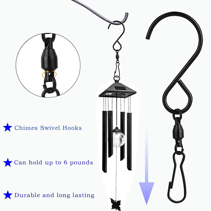 AMZSEVEN 8 Pack Swivel Hooks Clips for Hanging Wind Spinners, Wind Chimes, Bird Feeder, Crystal Twisters Party Supplies （Black） Black - BeesActive Australia