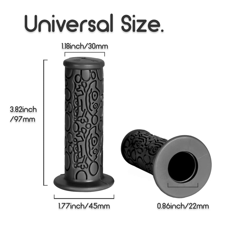 PRUNUS Short Bike Handlebar Grips Kid's Bicycle Grips(3.8'') for Scooter Cruiser Balance Bikes MTB BMX Mountain Bike black - BeesActive Australia