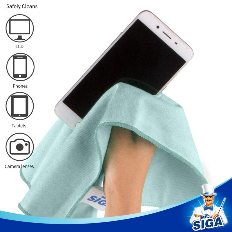 MR.SIGA Ultra Fine Microfiber Cloths for Glass, Pack of 12, 35 x 40cm 13.7" x 15.7" 12 Pack-13.7 X 15.7 inch - BeesActive Australia