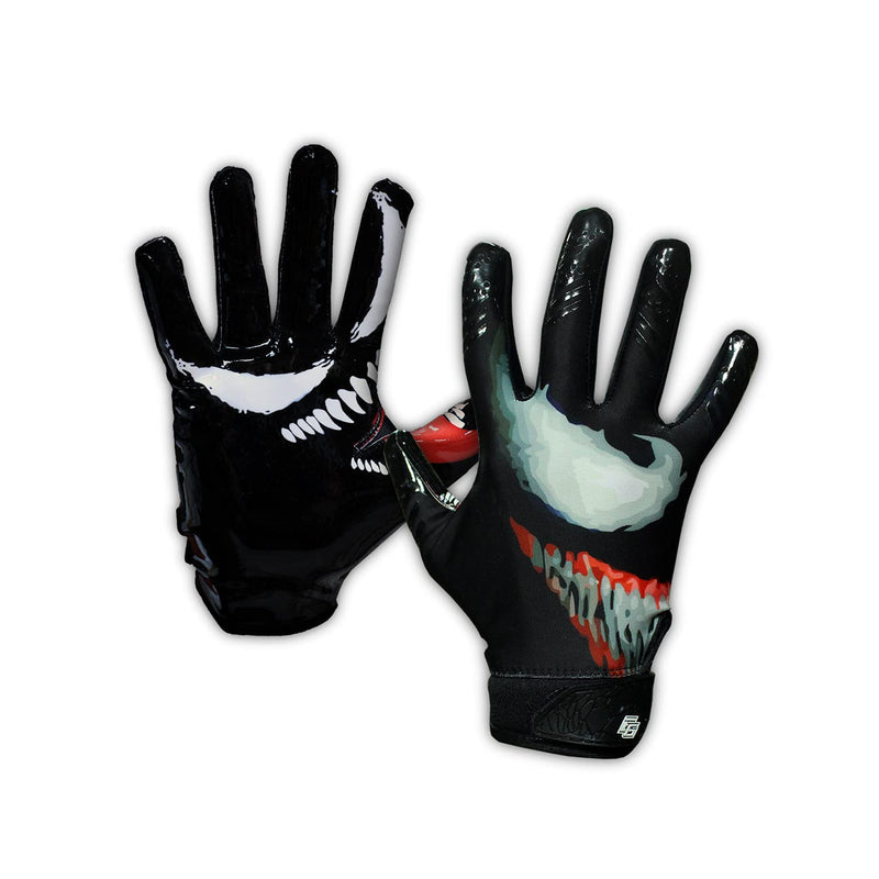 Taqcha Youth Villain Football Gloves - Tacky Grip Skin Tight Youth Football Gloves - Enhanced Performance Football Gloves Youth - Pro Elite Super Sticky Receiver Football Gloves - Youth Sizes Youth XS - S - BeesActive Australia
