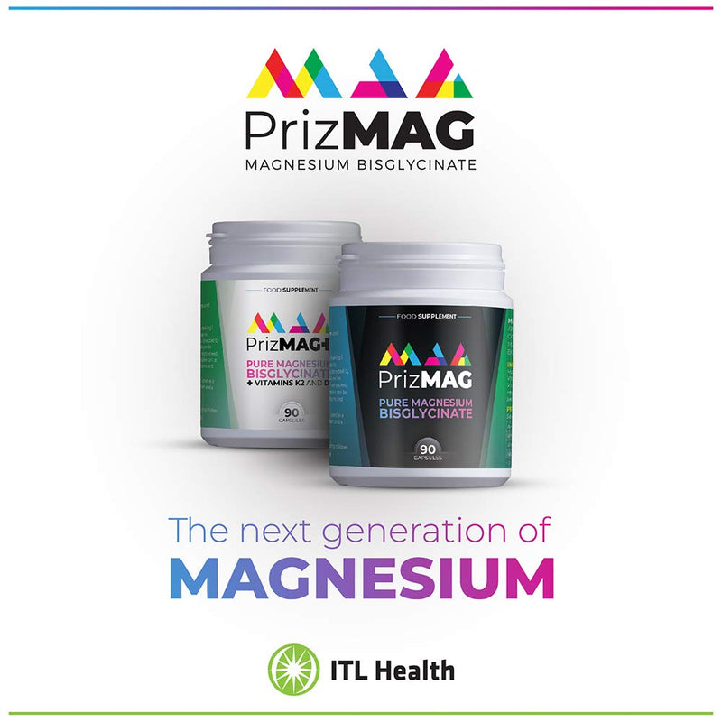 PrizMAG by ITL Health Vegan Magnesium Bisglycinate Capsules - 90ct - Digestive Health & Sleep Support Formula | High Absorption | No Fillers or Stearates | Magnesium Oxide Free (90 Caps) - BeesActive Australia