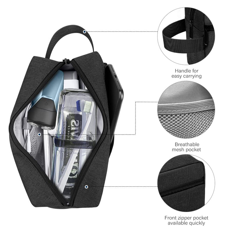 Travel Toiletry Bag for Women and Men Water-Resistant Shaving Bag Wash Bag Shaving Bag Toiletries Bag Gym Bathroom Cosmetic Bag(Black) Black - BeesActive Australia