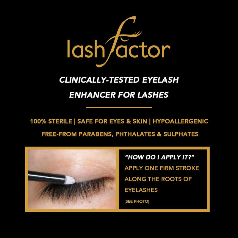 Lashfactor Rapid Eyelash Growth in just 4 weeks, 2ml, Ophthalmologist and Dermatologist Tested - BeesActive Australia