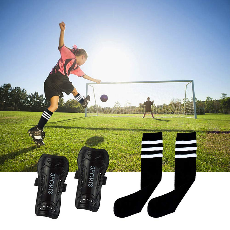 Soccer Shin Guards Pads with Socks Gear for Soccer 3,4,5 -16 Year Old and Up Little Girls Boys Kids Child Youth Toddler Teenagers S/ 3'3"-3'11" Tall Black/1 Pair Shin Gurads & Soccer Socks - BeesActive Australia