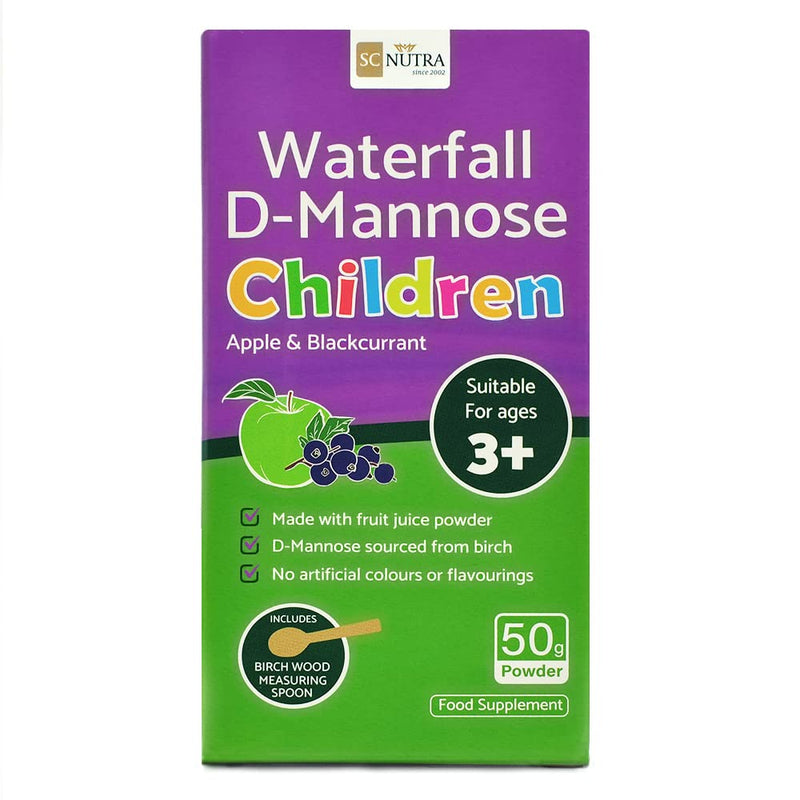 Waterfall D-Mannose Children - Apple & Blackcurrant - Infant D-Mannose - Suitable for Girls & Boys aged 3+ SC Nutra (Sweet Cures) - BeesActive Australia