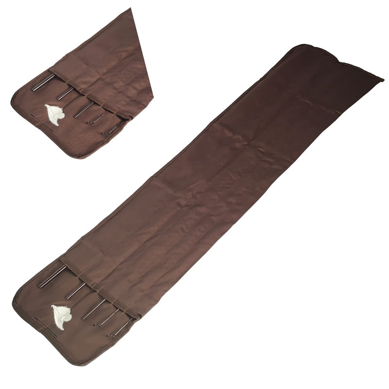 Eupheng Cotton Cloth Fly Fishing Rod Sleeve Cover Pole Sock Glove Rod Case Protector Bag Pouch 5 Compartments 8'0''-8'6'' 4sec with extra tip Brown - BeesActive Australia
