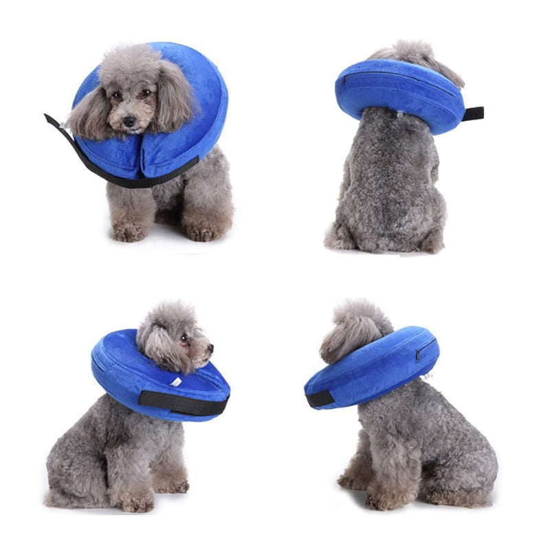 QIYADIN Soft Dog Recovery Collar, Adjustable Protective Inflatable Pet Cone for Dogs and Cats After Surgery, Prevent Pets from Biting & Scratching Small - BeesActive Australia