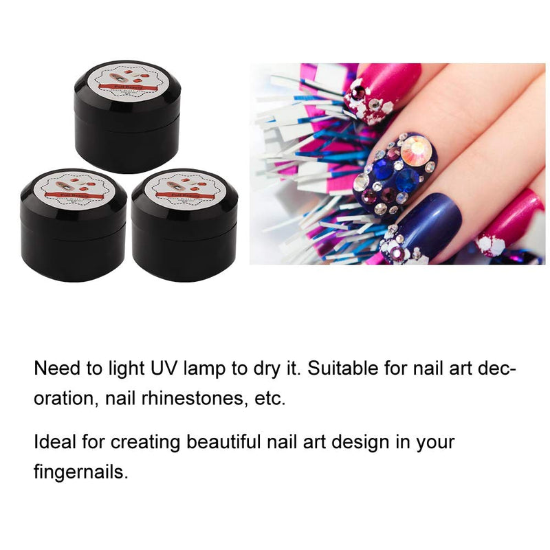 3pcs Professional Nail Art Design Strass UV Adhesive Super Sticky Rhinestone Nail Decor Stuck Drill Glue - BeesActive Australia