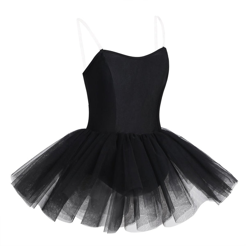 [AUSTRALIA] - CHICTRY Women's Strapless One Piece Ballet Tutu Skirt Professional Tulle Leotard Skirt Black Small 