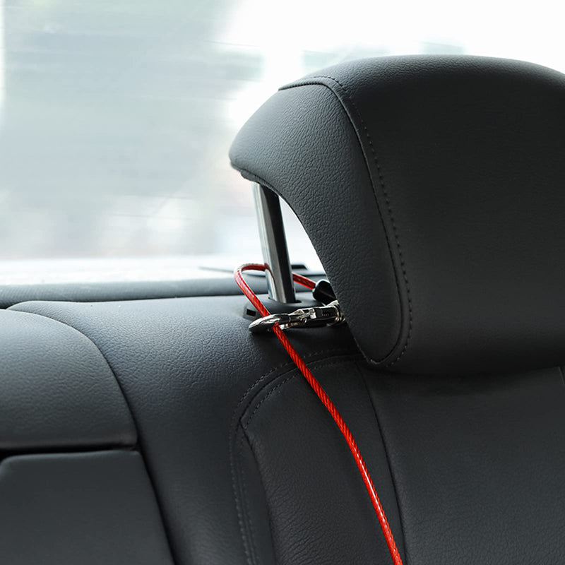 Mi Metty Dog Car Harnesses.Dog Car Seatbelt Made of Coated Wire Rope Safety Restraint No-Chew Tether Cable. Vehicle Harnesses with Double Clips and Latch Attachment. Heavy Duty Red 16 inch/40 CM - BeesActive Australia