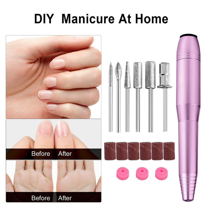 Electric Nail Drill Set, Hengwei 12 in 1 Portable Professional Manicure Pedicure Acrylic Nail Kit with Everything, 26 PCS Nail Sand Bands, Gel Nails, Polishing Shape Tools Design for Home Salon Use - BeesActive Australia