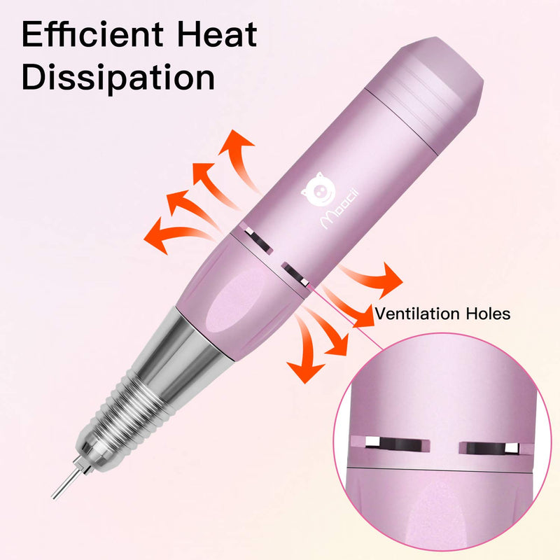 Moocii Nail Drill for Acrylic Nail 30000 rpm Professional Portable Electric Nail File for Home Salon Low Heat High Speed Efile Nail Drill Machine for Gel Nail Natural Nail - BeesActive Australia