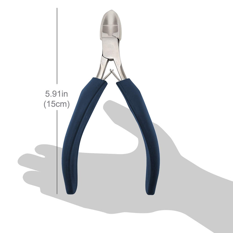 Toenail Clippers for Thick or Ingrown Toenails, Professional Podiatrist Toe Nail Clippers for Seniors or Men, Super Sharp Stainless Steel Pedicure Tool Large Easy Grip Rubber Handle Nail Nippers(Blue) - BeesActive Australia